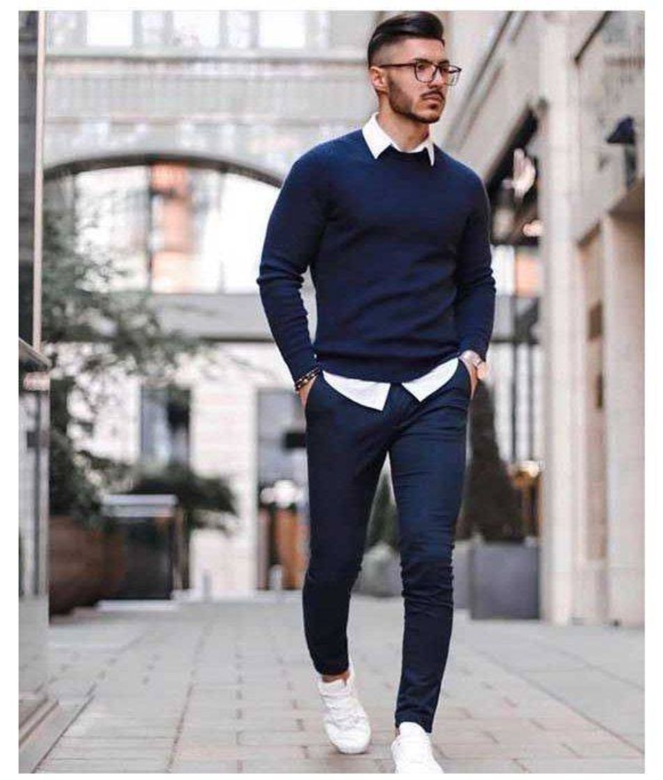 Social Navy blue mens outfits casual