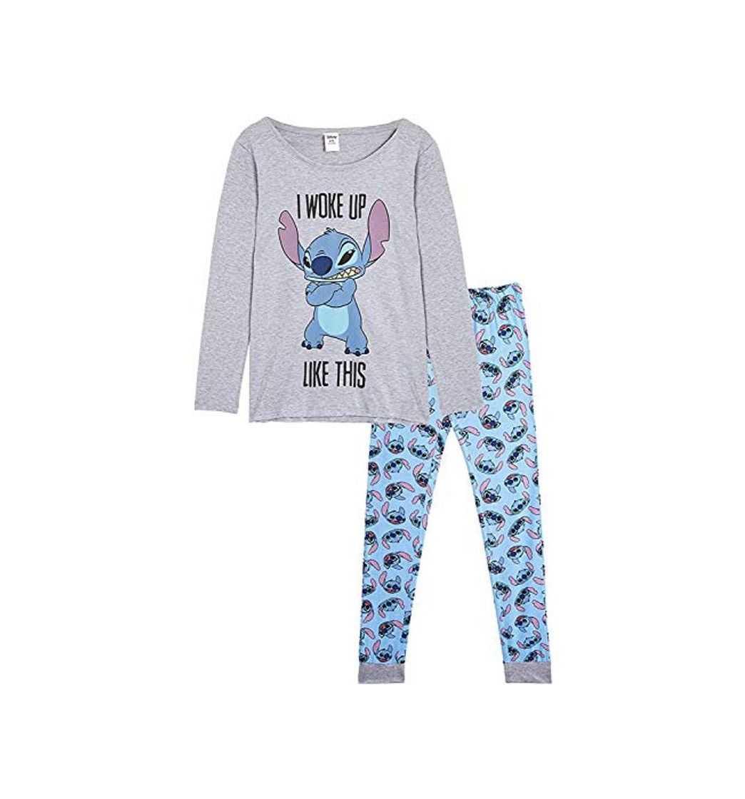 Product Disney Lilo y Stitch Pijama Mujer Invierno, Pijamas De 2 Piezas Camisetas