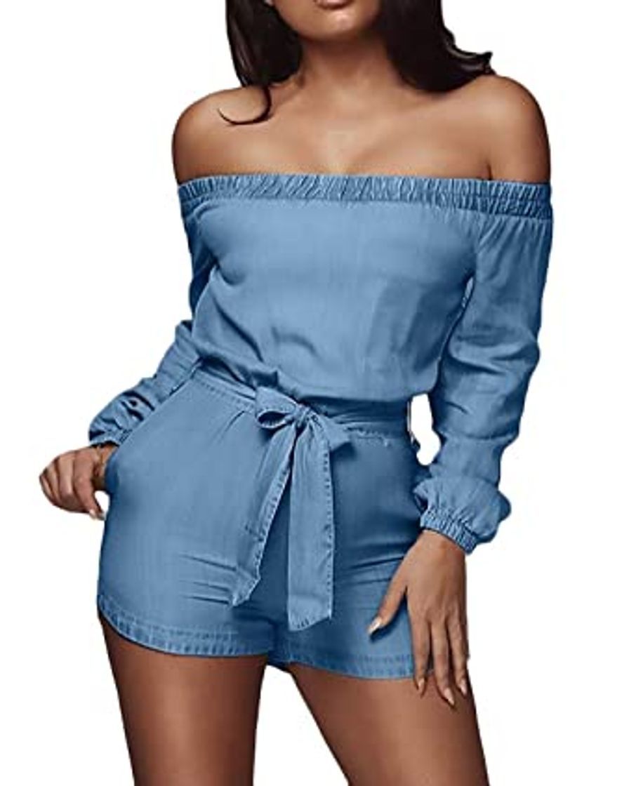 Product Monos Mujer Cortos Vintage Vaqueros Playsuit Elegantes Mode De Marca Fuera del