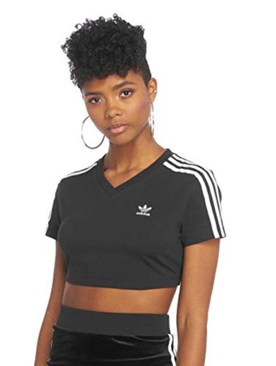 adidas Cropped tee Camiseta, Mujer, Negro