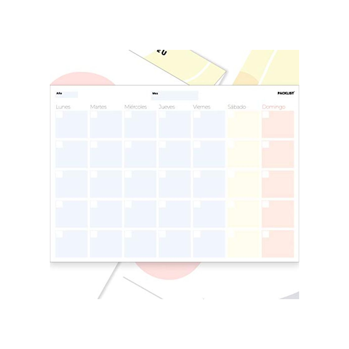 Producto PACKLIST Planificador Mensual, Organizador Mensual A4 - Agenda Mensual Calendario Perpetuo 2021