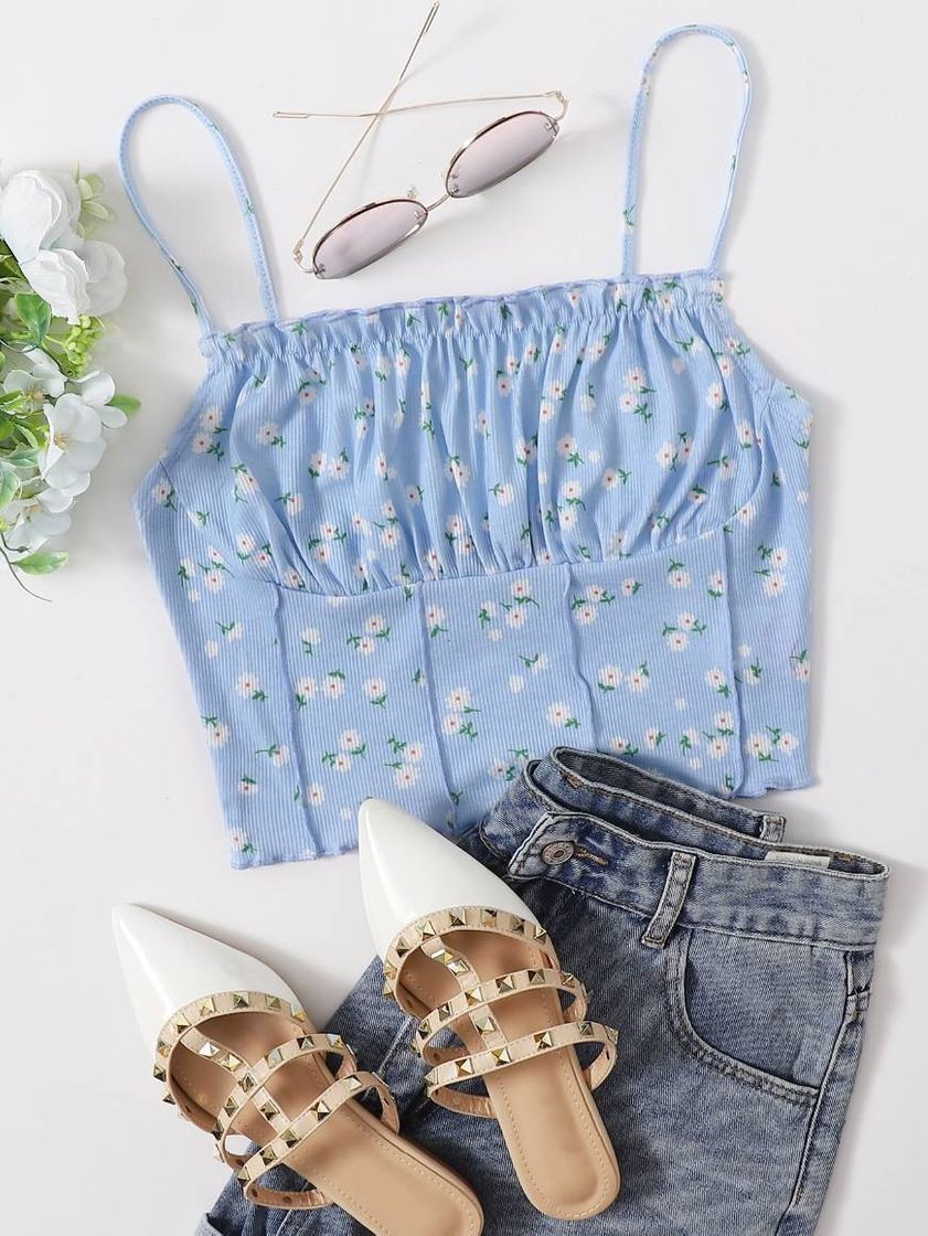 Social Top de babado com babado em cami