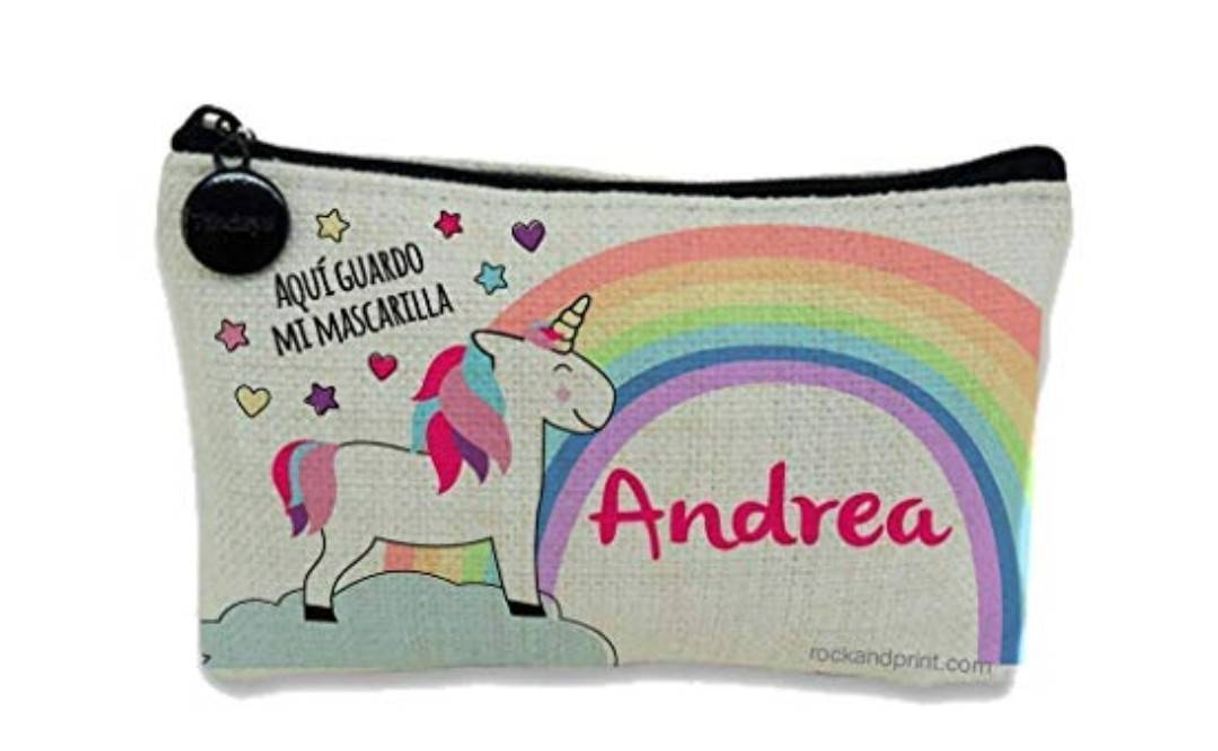 Fashion Funda guarda mascarilla UNICORNIO personalizada 