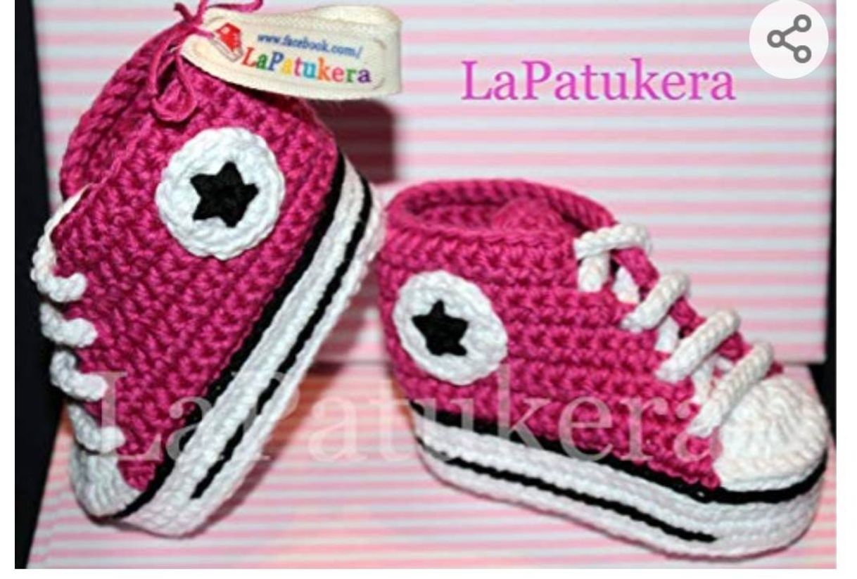 Fashion Converse all star. Crochet algodón.Bebés