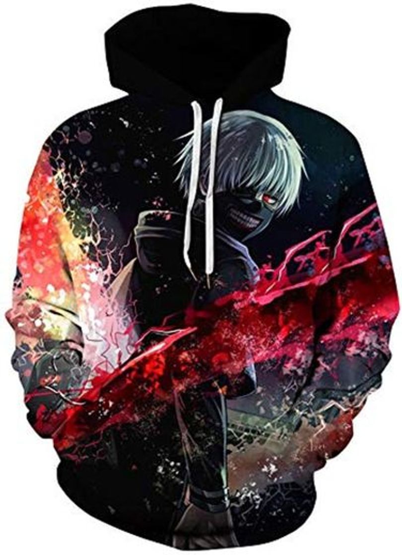 Fashion AMOMA - Sudadera con Capucha - para Hombre Tokyo Ghoul S