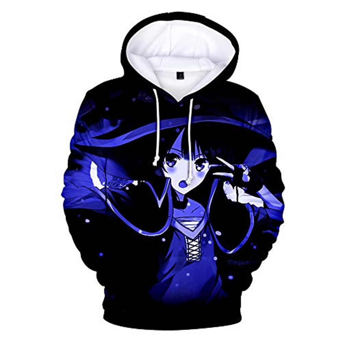 Moda Megumin Konosuba Sudadera con capucha 3D de manga larga con capucha para