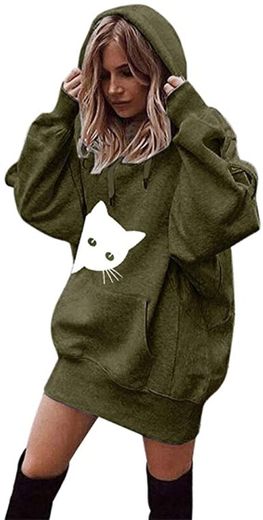 Holataa Sudadera Mujer con Capucha Invierno Hoodie Sweatshirt Sudaderas Chica Baratas Manga Larga Moda Tallas Grandes