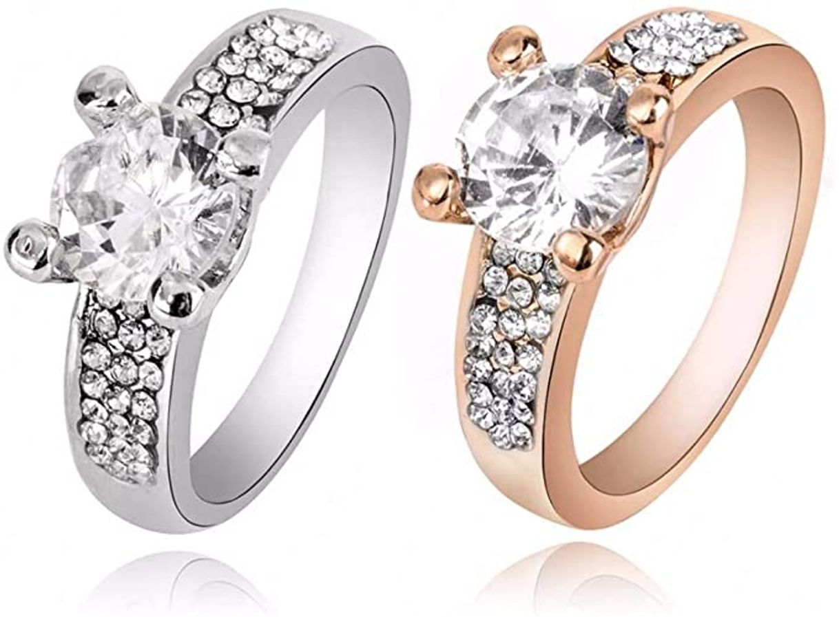 Product WZYMNJZ Boda Nupcial Anillos De Compromiso para Las Mujeres De Plata De