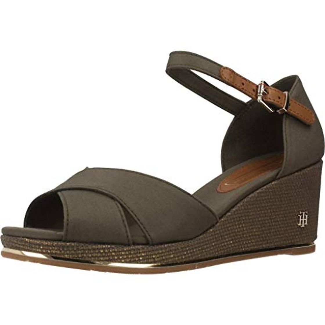 Social Tommy Hilfiger Feminine Mid Wedge Sandal Basic, Sandalias con Plataforma para Mujer,