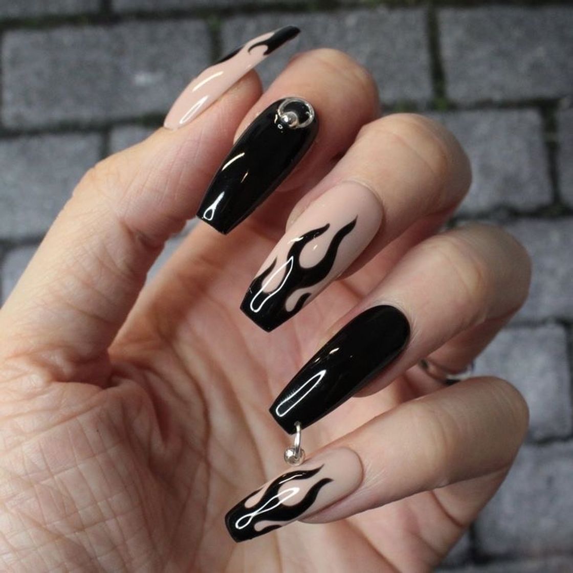 Fashion Nail Black Flame🖤