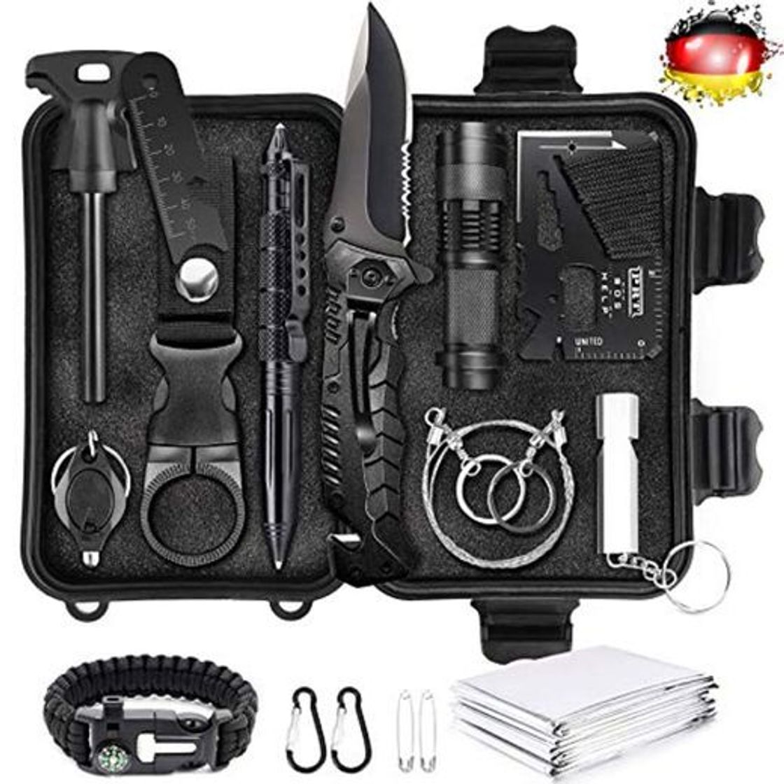 Social Kit de supervivencia LC-dolida 15 en 1, kit de supervivencia de emergencia