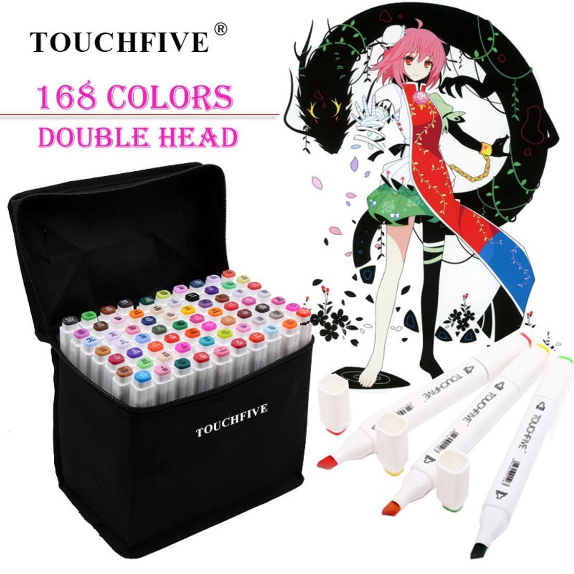 Fashion Touchfive Marcadores Com 168 Cores Para Desenho / Marcadores