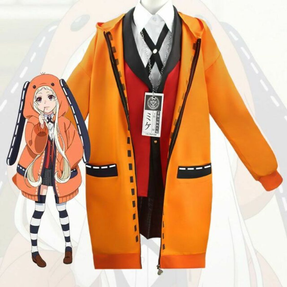 Moda Anime Kakegurui Compulsive Gambler Runa Yomozuki Cosplay Hoo