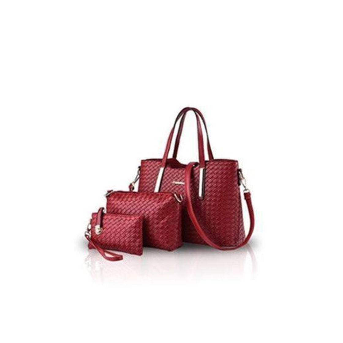 Product NICOLE&DORIS Bolsos de Mano para Mujer Bolsos 3 Piezas Bolsa Bolsos de Hombro para Damas Totes Bolsos Bandolera Crossbody Vino Tinto