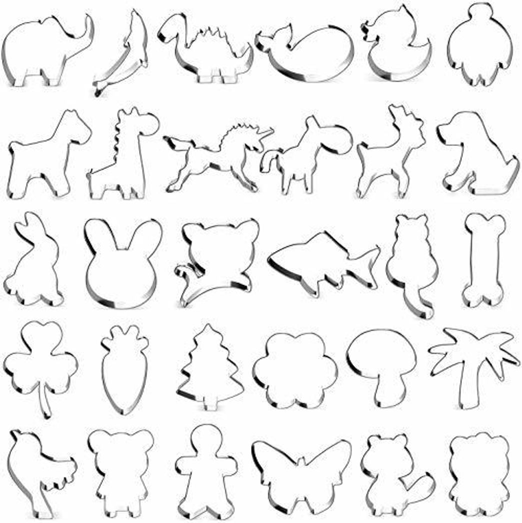 Social Joyoldelf 30 Moldes para Galletas Moldes Galletas Acero Inoxidable para Pastel