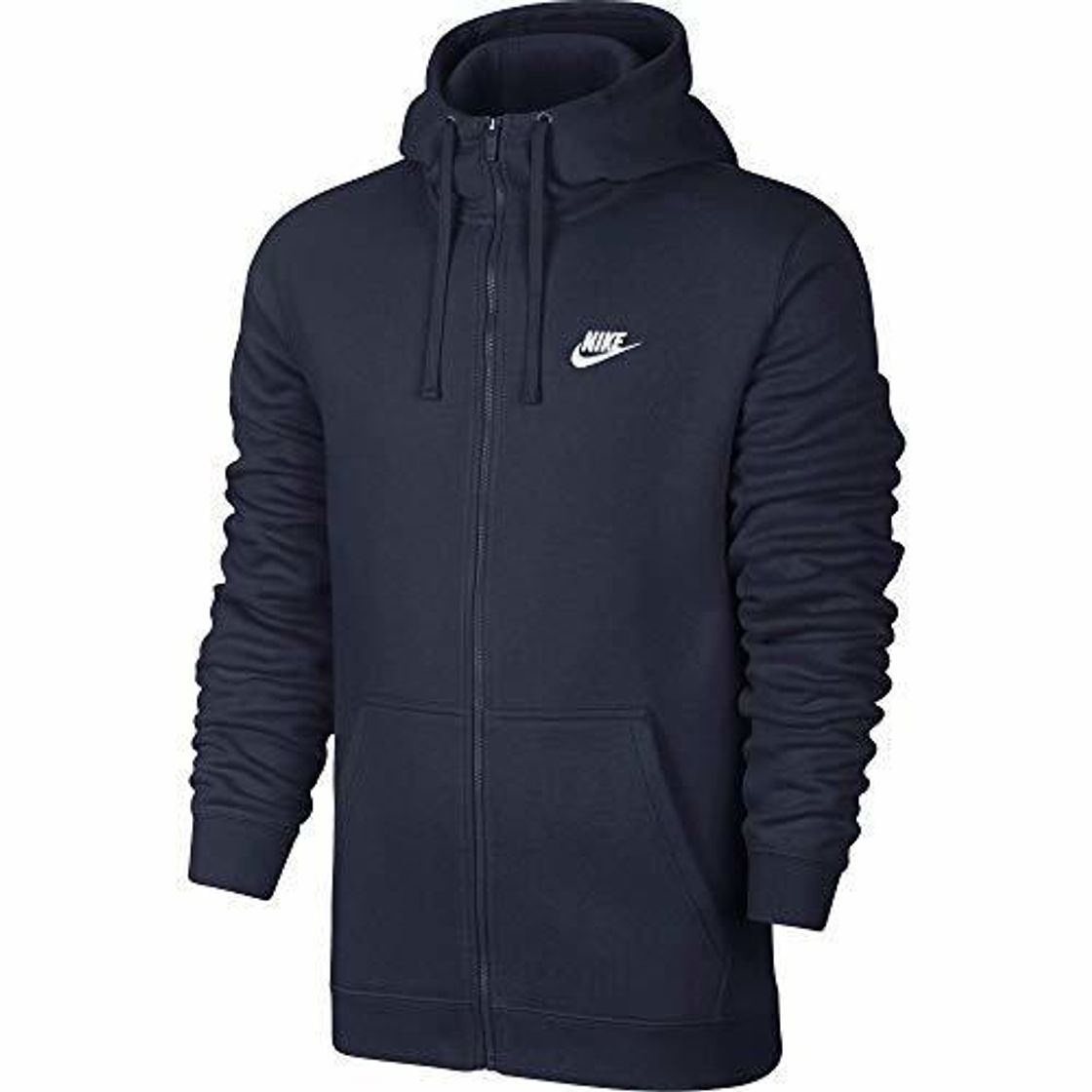 Social Nike Club Hoodie Ft Sudadera con Capucha y Cremallera Completa, Hombre, Negro