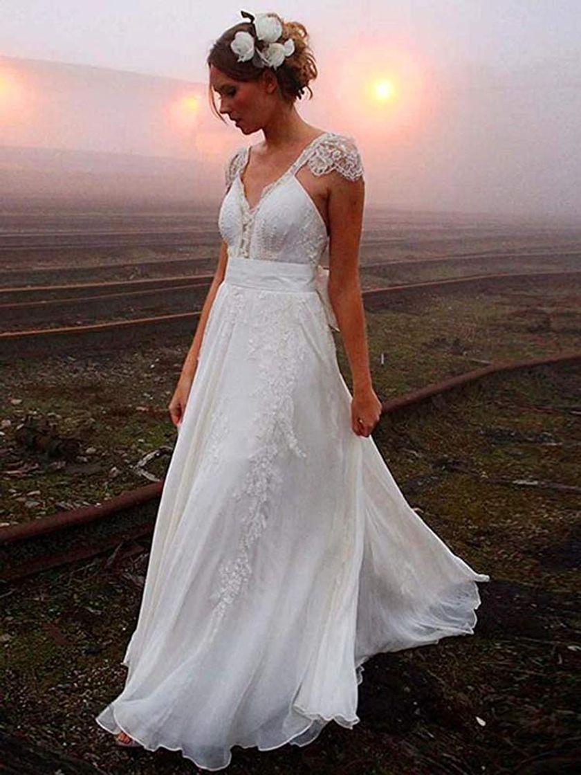 Fashion Women's Line Chiffon Wedding Bridal B08F79M2BZ