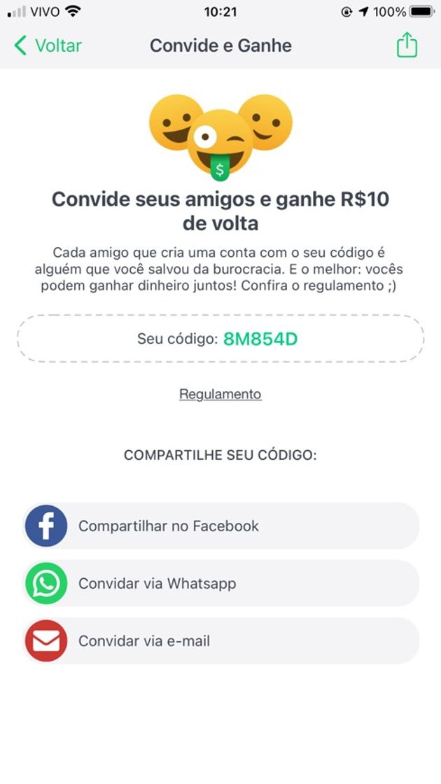 Social App pagando R$:10,00 
