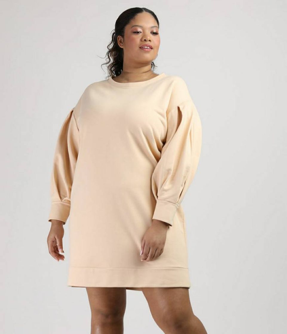 Fashion Vestido de moletom feminino plus size mindset curto 