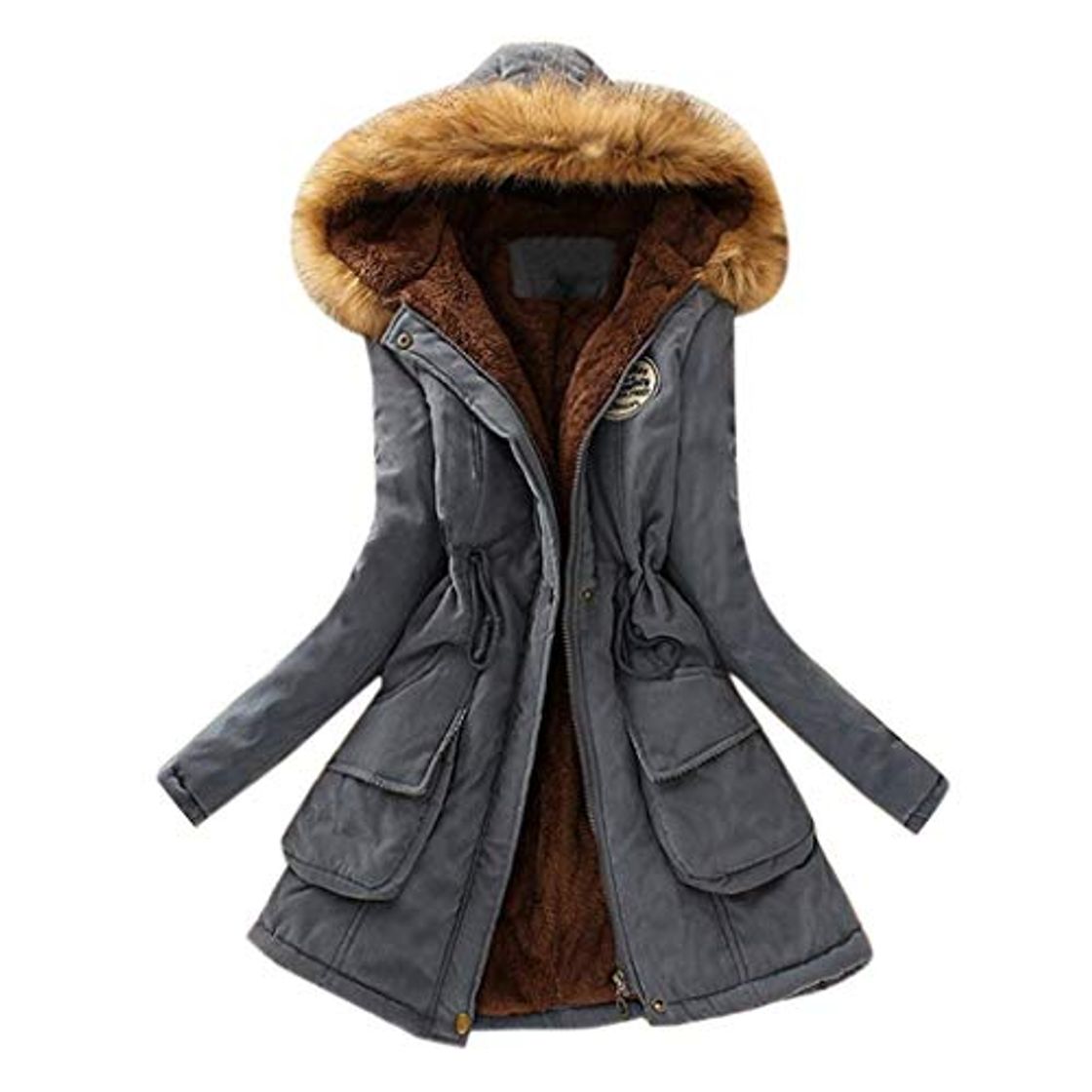 Fashion 2018 Chaqueta con Capucha Larga del Cuello De Piel De Las Mujeres Caliente Mejor Vender Parka De Invierno Outwear Encapuchado Abrigo Casual riou