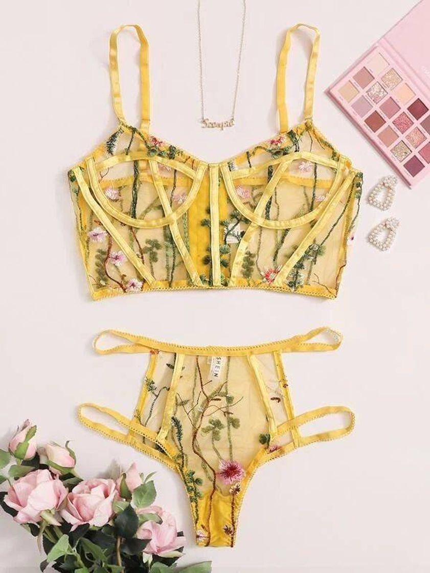 Fashion Lingerie amarelo floral