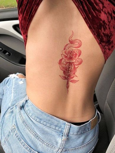 Snake and rose -Tatto