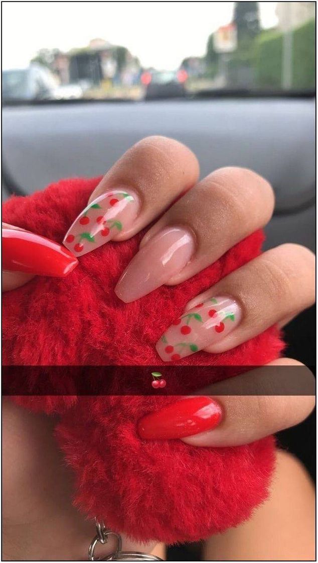 Moda unhas cereja🍒