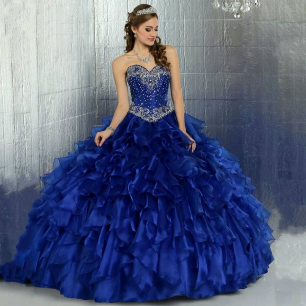 Fashion Vestido para quinceañera color azul rey