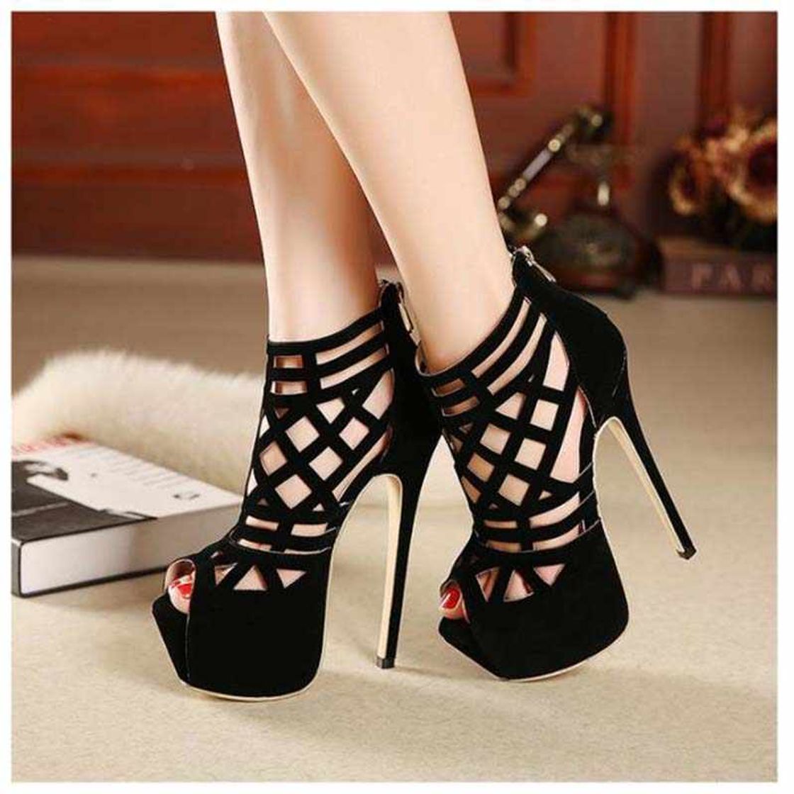 Social Mujeres tacón Alto Plataforma Fiesta Noche Boda Zapatos de Punta Abierta Sandalias