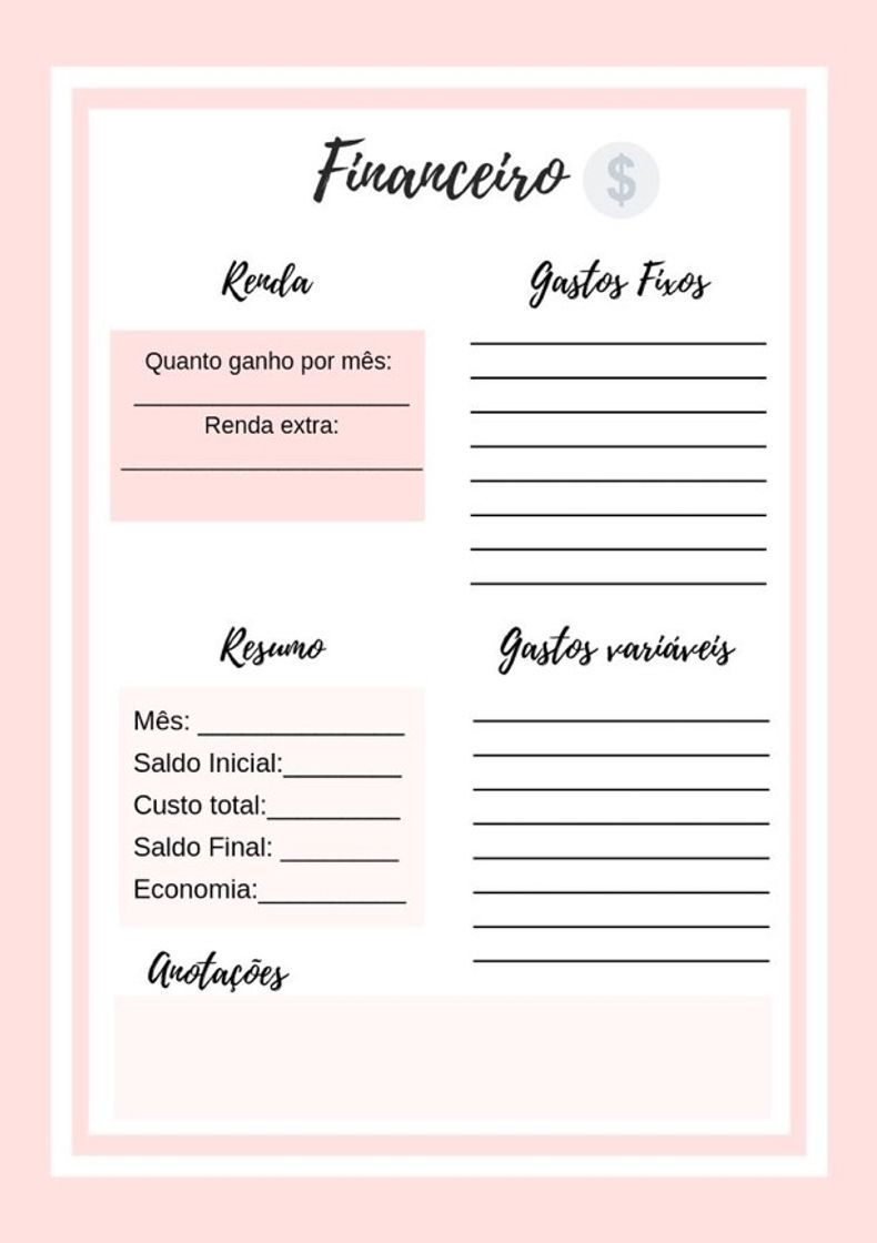 Aplicaciones Planner financeiro 🤩