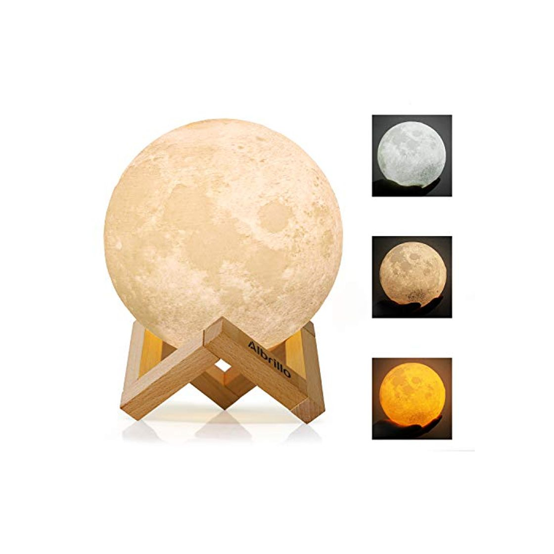 Product Albrillo Lámpara de Luna 3D - Luz Nocturna LED Lámpara de Lunar