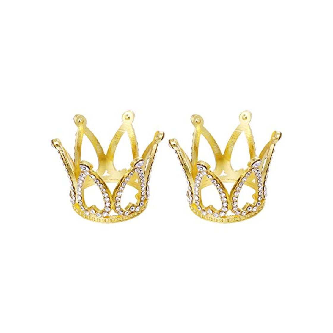 Social Amosfun 2 piezas corona Kuchendeckel Mini Strass Tiara pasteles decoraciones Baby Shower princesa princesa príncipe Kopfbedeckung Liefert Goldene Amarillo dorado
