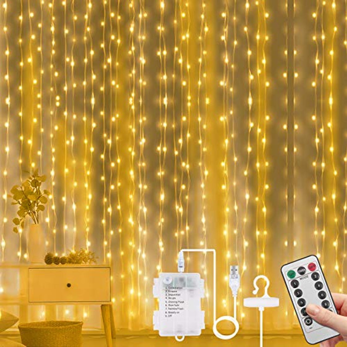 Home Vicloon Luz Cadena Luz de Cortina USB