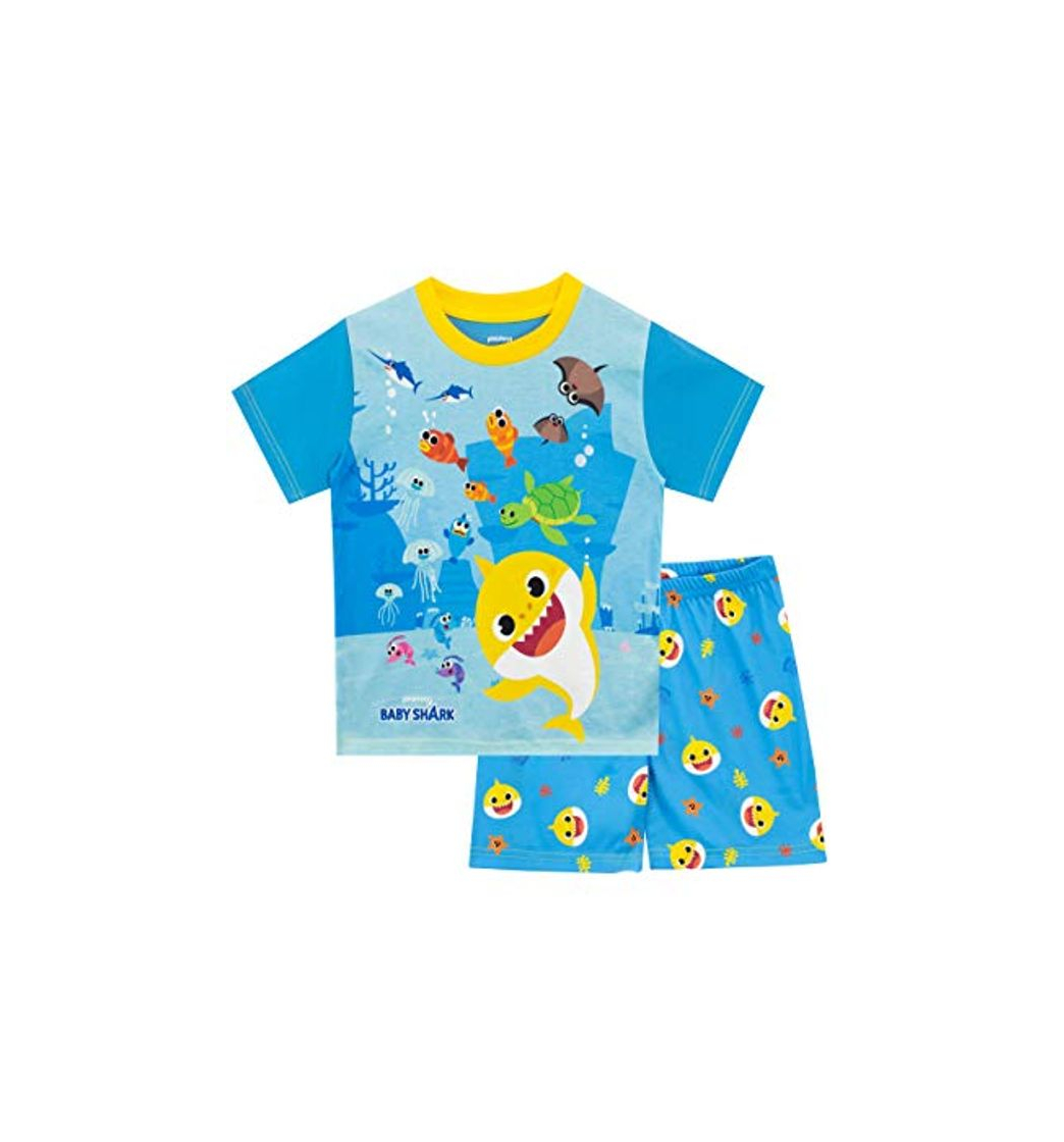 Moda Baby Shark Pijamas para Niños Azul 12