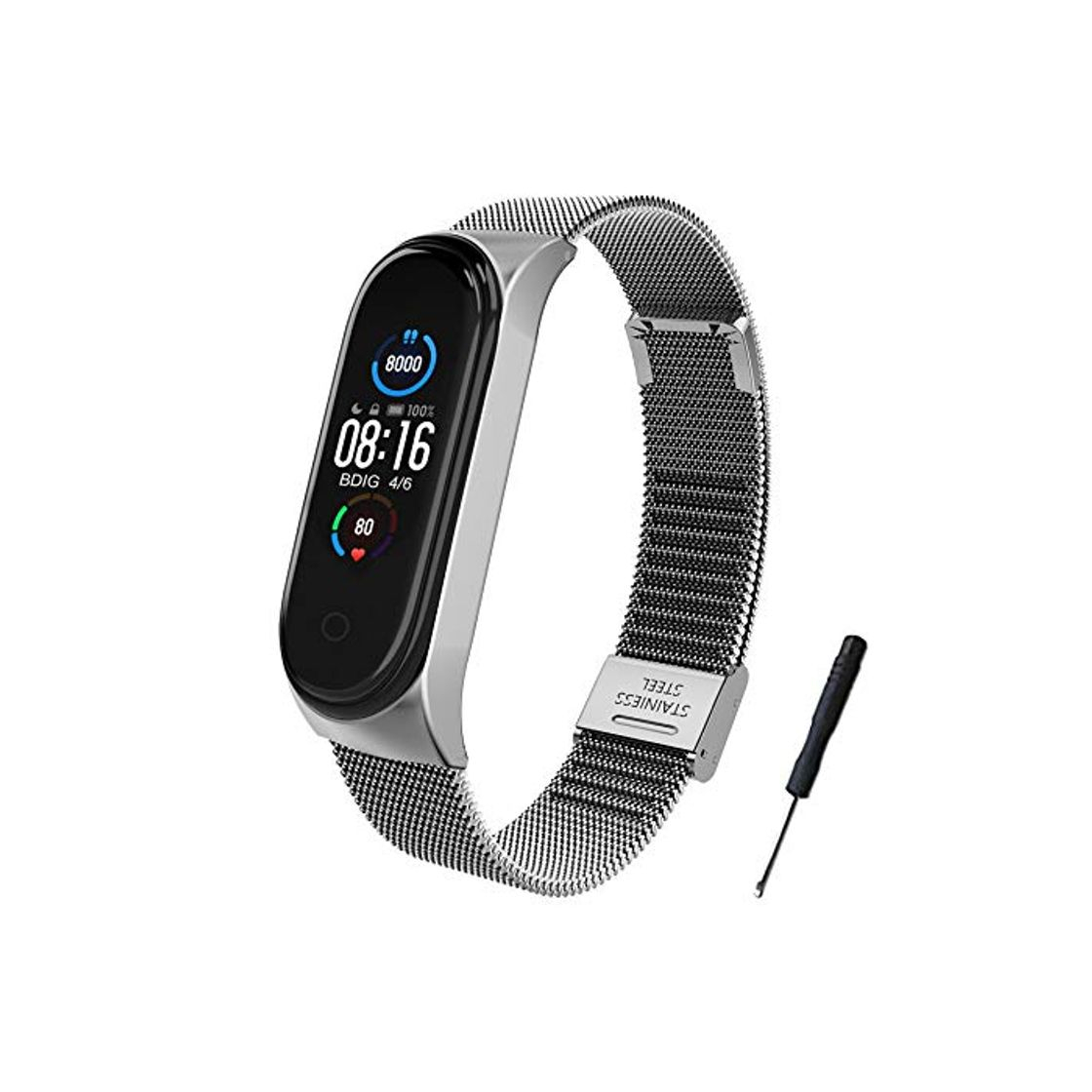 Social BDIG Correa Compatible para Xiaomi Mi Band 6 Correas Metal Mi Band