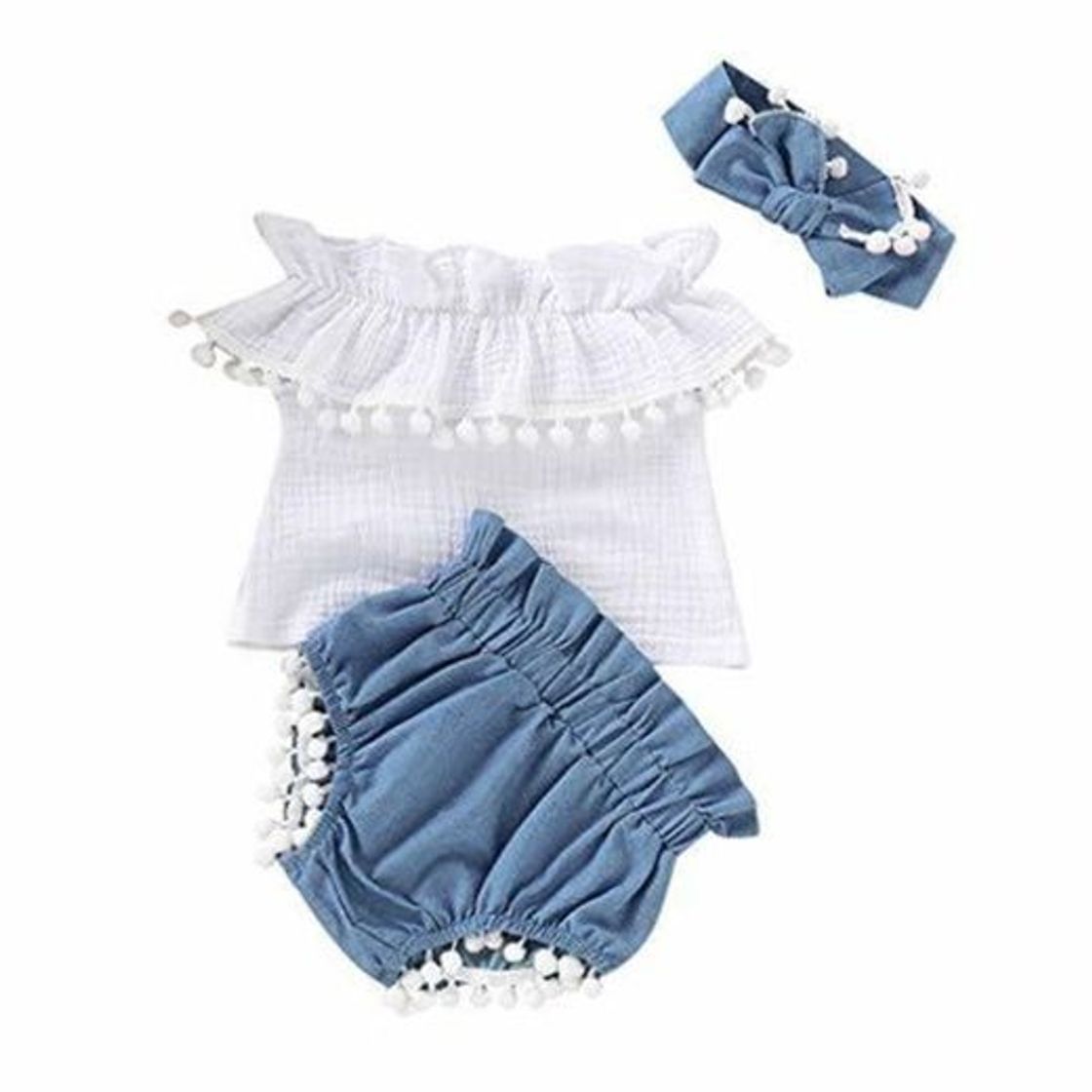 Social Fossen Verano Ropa Bebe Niña Monos de Volantes con Borla