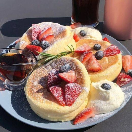 Traditional flufly japanese souffle pancakes