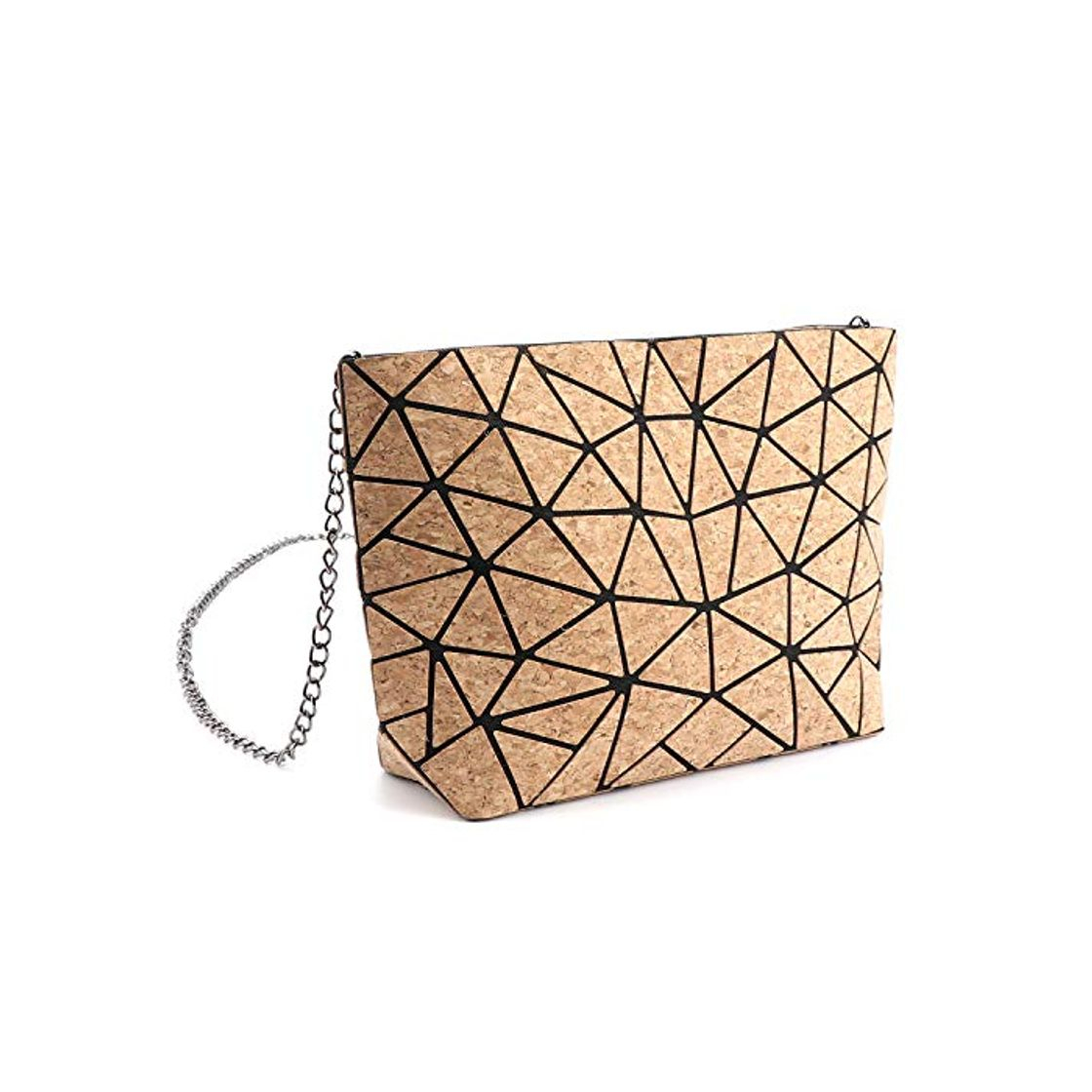 Social Tikea Bolsa Geométrica de Corcho Natural para Mujer