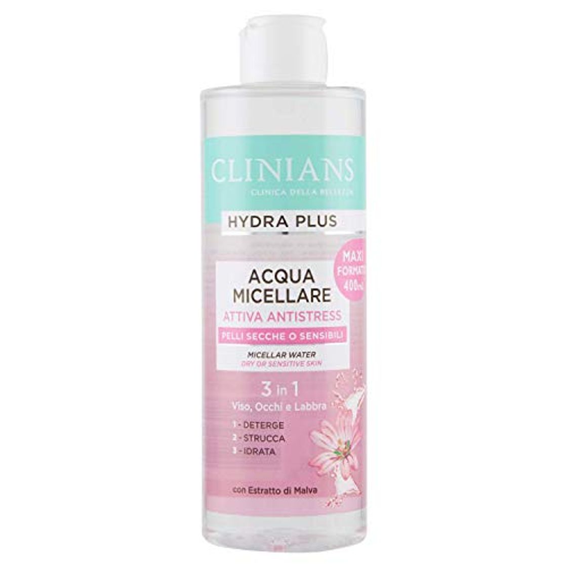 Social CLINIANS HYDRA PLUS agua micelar activa antiestrés para pieles secas o sensibles