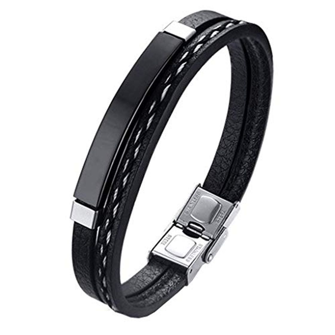 Social Pulsera hombre mujer Legado, en cuero pu y acero inoxidable, brazalete vikingo