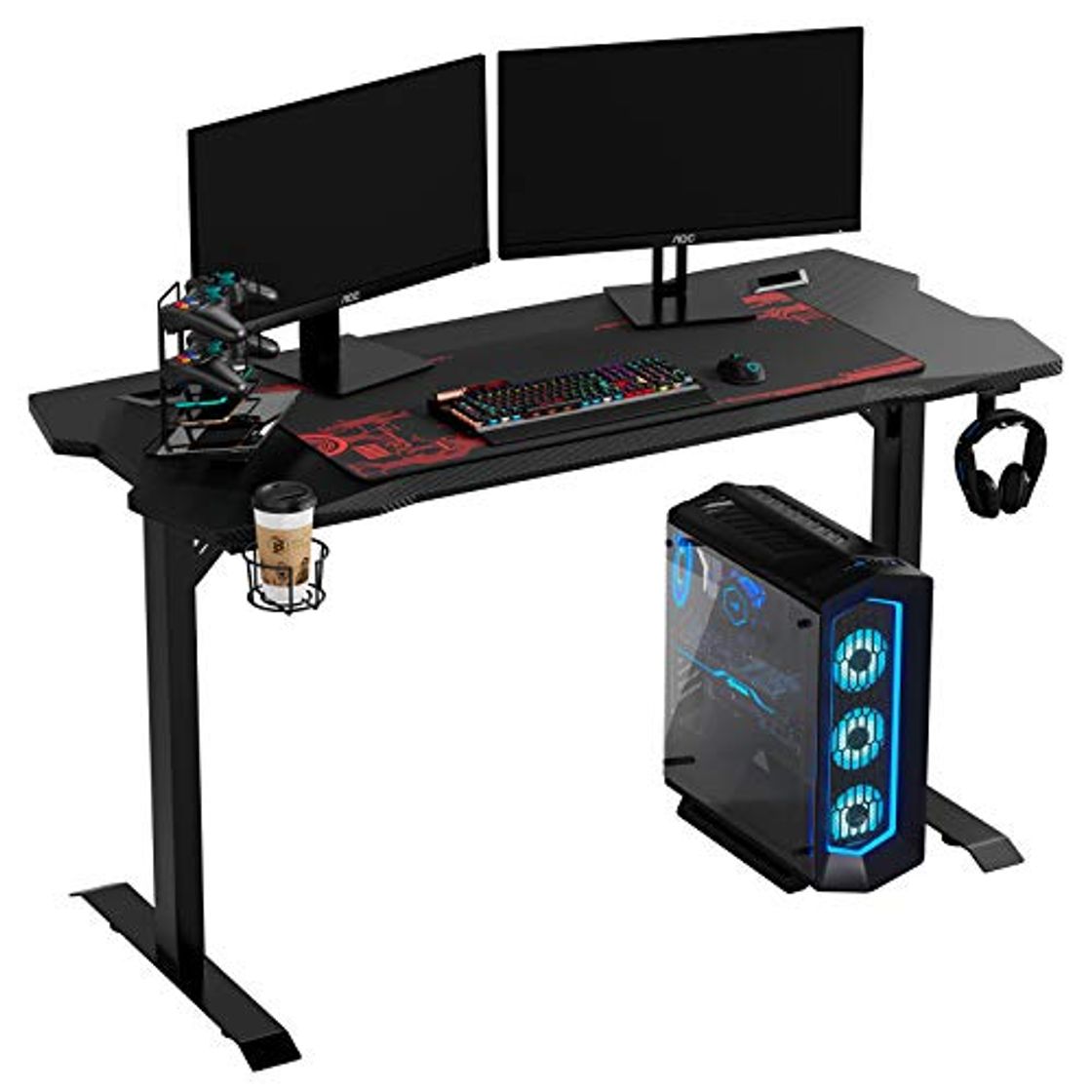 Producto Homfa Mesa Gaming Escritorio Gaming Mesa Escritorio Ordenador con Alfombrilla de Ratón