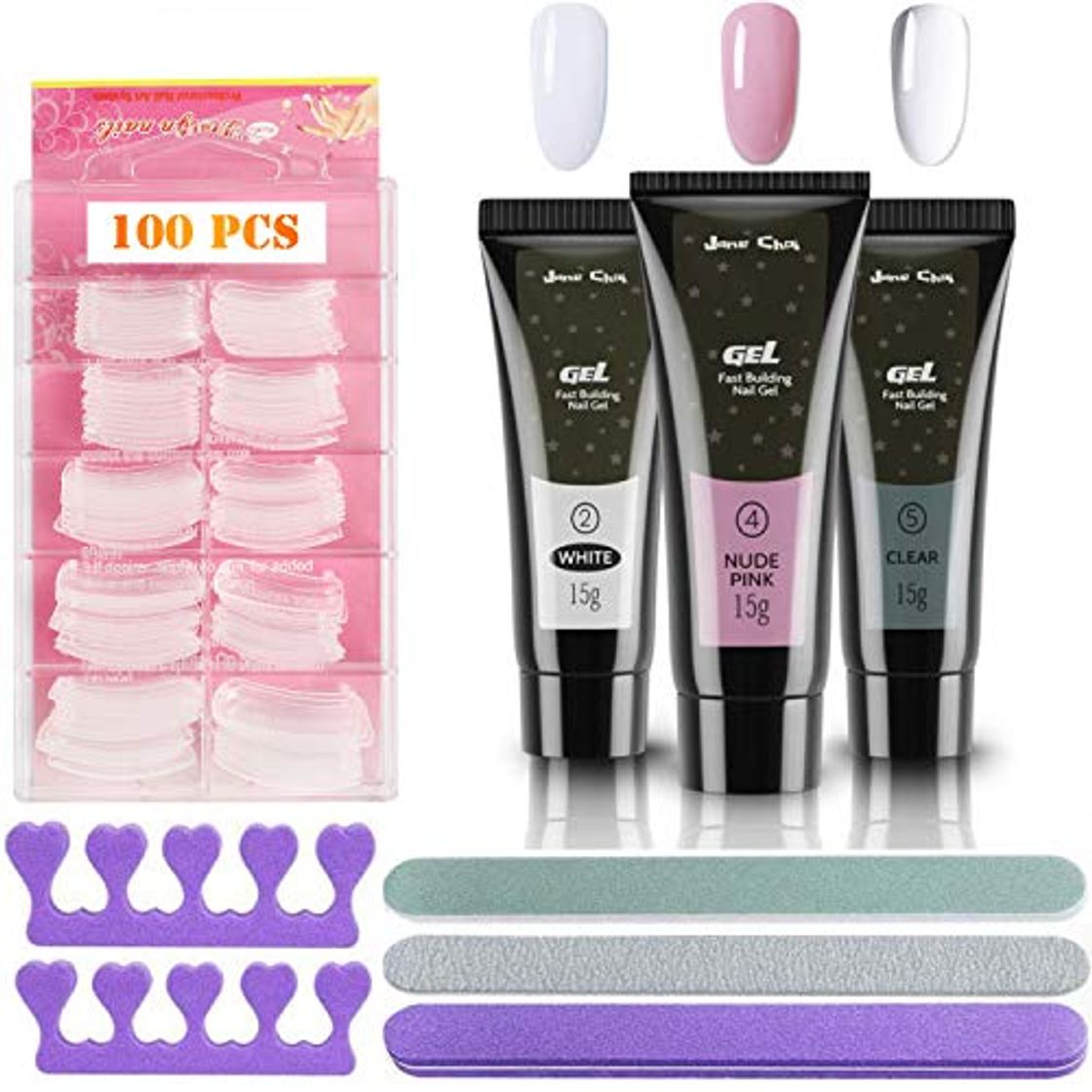 Social nail kit, 3PCS Nails Extension Builder Gel Glue