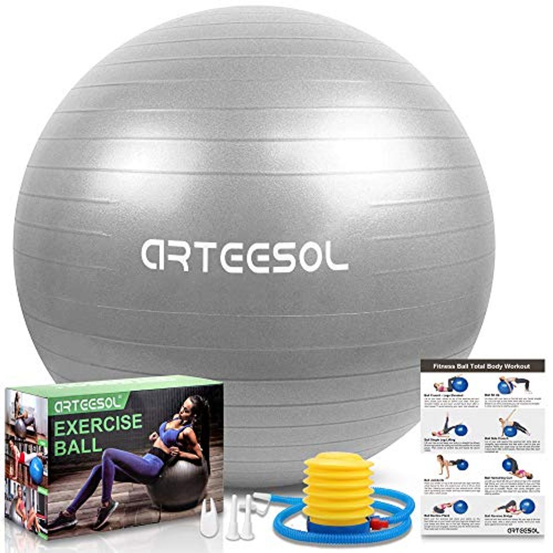 Productos arteesol Pelota de Ejercicio, 45cm/55cm/65cm/75cm Pelota de Yoga Fitness Estabilizador Resistente Bola