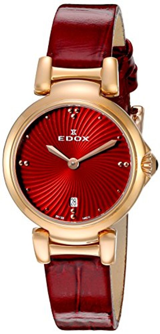 Moda Edox 57002 37RC ROUIR LaPassion Reloj analógico de Cuarzo Suizo Rojo