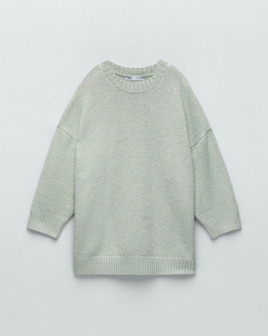 Sweater de Malha Oversize Verde Claro 