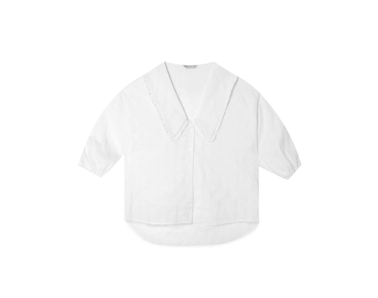 Camisa oversize com gola de bebé