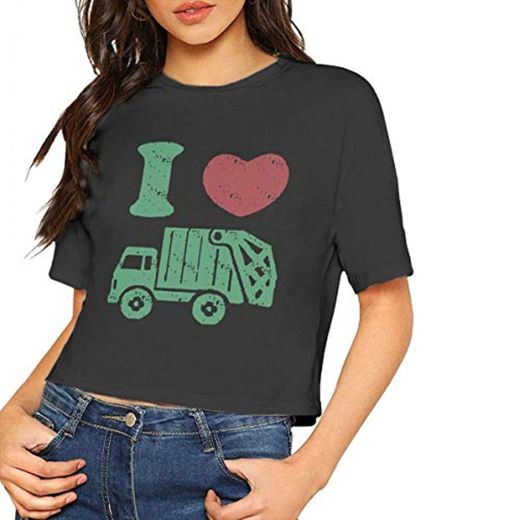 John. G damen Womens I Love Trash Garbage Trucks Crop Tops Shirt