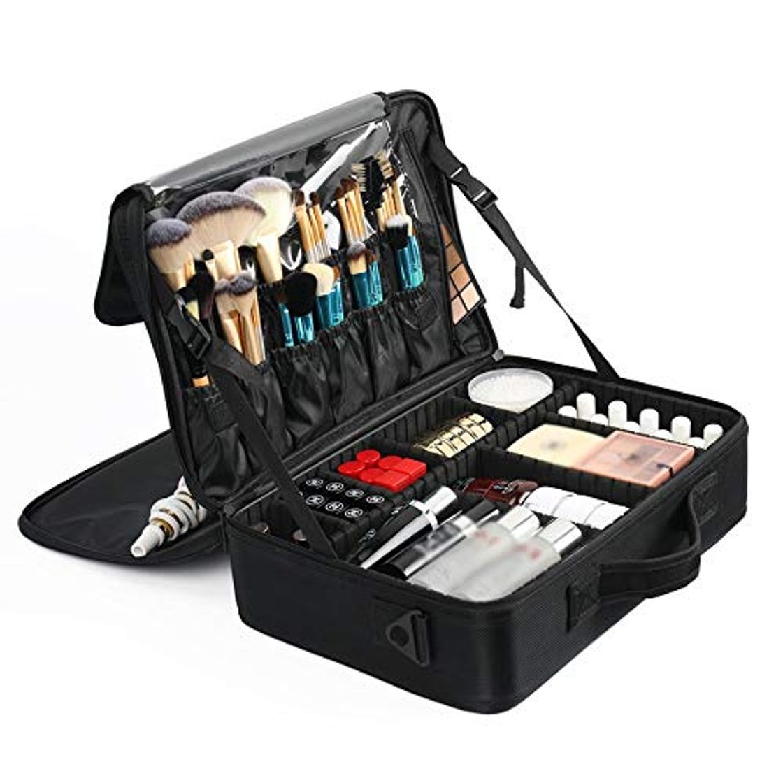 Fashion Bolsa de maquillaje de viaje Resistente al desgaste de maquillaje portátil de viaje bolsa de cosmético de la bolsa de Tocador Organizador grande for mujeres y niñas bolso de la colada Bolso de Cosméti