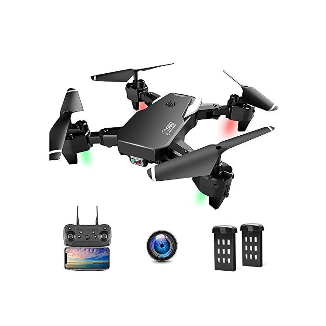 Product Drone con Camara, Drone Apto para Principiantes, 1080P HD Plegable Drone con