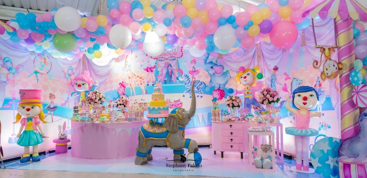 Social Tema Circo Rosa